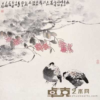 王和平 双鸟 镜心 68×68cm